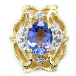 B589 14K TANZANITE SLIDE 